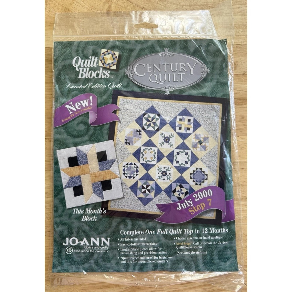 Joann July 2000 Limited Edition Century Quilt Block Of The Month Kit Step 7